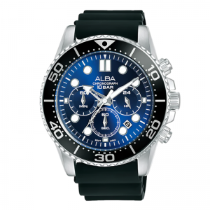 Alba AT3J47 AT3J47X1 Silver Blue Rubber